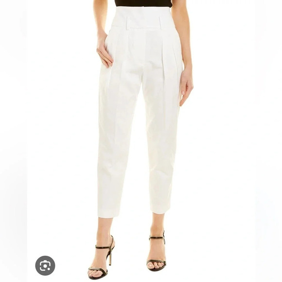 Iro Aoki High Rise White Pleated Trousers Pants Size 36 US 4 - Picture 1 of 9